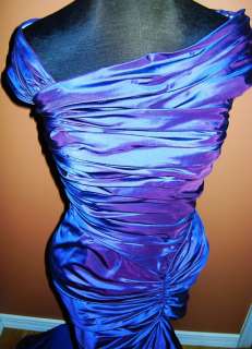 Tadashi Purple Silk Metallic Dress Formal Gown NEW Rare  