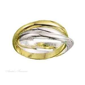  Three Band Gold Vermeil Rolling Ring Or Russian Ring Size 