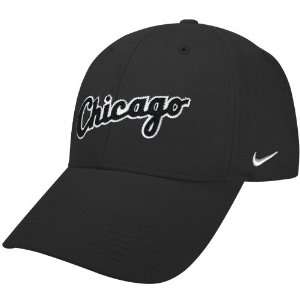  Nike Chicago White Sox Black Tackle Twill Swoosh Flex Fit 