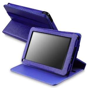 Blue 360 degree Swivel Leather Case + Anti Glare Screen Protector for 