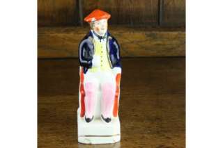 Staffordshire Pottery Antique Jolly Man Flatback Figure  