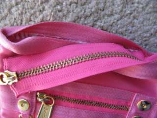 ADORABLE Authentic Juicy Couture Hot Pink Nylon Belted & Goldtone 