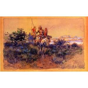 Hand Made Oil Reproduction   Charles Marion Russell   24 x 16 inches 