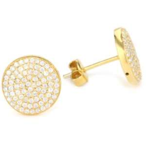  Mary Louise Round Pave Cubic Zirconia Stud Earrings 