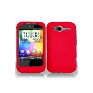  HTC Marvel / Wildfire S Rubberized Shield Hard Case   Red 