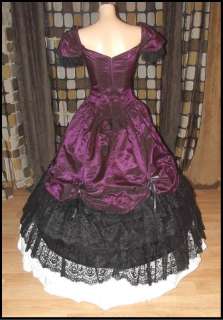 VTG 80s VICTORIAN Southern Belle Ball Gown Dress Gothic Princess 