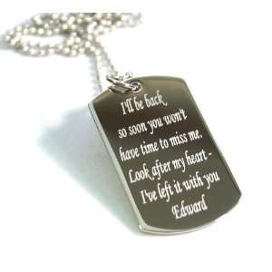   Twilight Remember Me, Message, Quote, Love Dog Tag Necklace Jewelry
