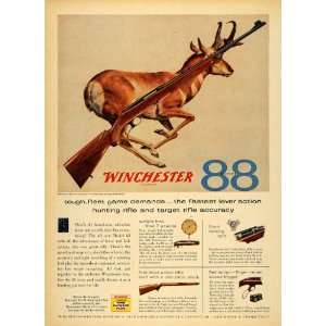  1956 Ad Winchester Model 88 Hunting Rifle Gun Bolt Deer 
