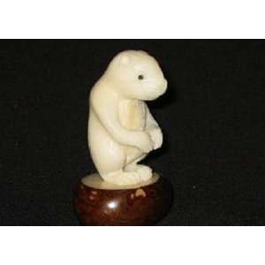  Ivory Prairie Dog Tagua Nut Figurine Carving, 2 x 1.2 x 0 