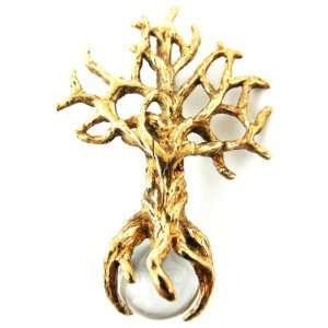 Solid Bronze Tree Of Life Pendant   Quartz Orb Jewelry
