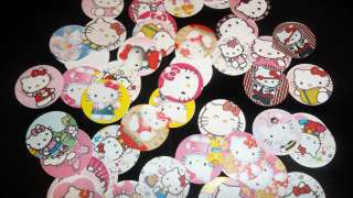 Pre Cut HELLO KITTY One Inch Bottle Cap Images MUST SEE  