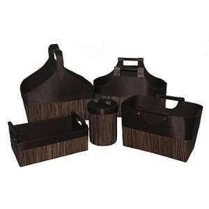  Five Lupis Handloom Brown Toned Basket/Caddy Set with 
