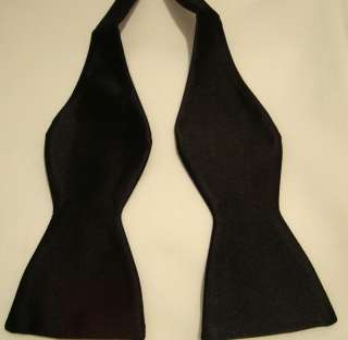 Mens Black Self Bow Tie Solid Black color Bow Tie  