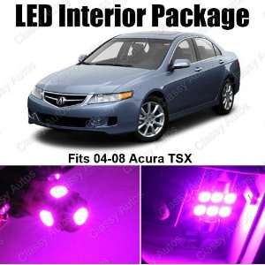  Acura TSX PINK Interior LED Package (6 Pieces) Automotive
