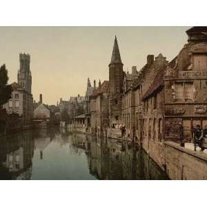  Vintage Travel Poster   Canal and Belfry Bruges Belgium 24 