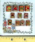   Miniature Size 11 Vintage   Victorian all Metal Food Cans FERN PARK