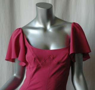DOLCE & GABBANA Pink Rose Flounce Ruffle Sleeve Dress M  