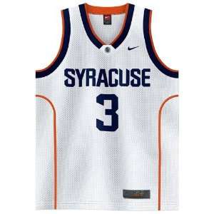   Syracuse Orange #3 White Twilled Basketball Jersey