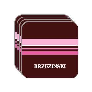  Personal Name Gift   BRZEZINSKI Set of 4 Mini Mousepad 