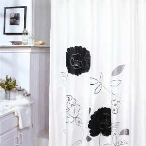  Veratex Sylvana Shower Curtain, White/Black