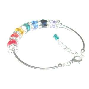   Swarovski Chakra Crystal Tube Bracelet w/Crystal Rondelles Jewelry