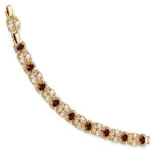  Gold plated Swar Crystal Red 7.25inch With 1In ext Garland 
