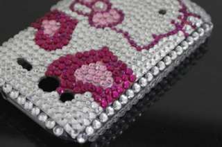 Bling Diamond Hearts Kitty Back Hard Case Cover For HTC Wildfire S 