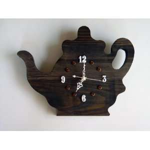  TEAPOT STAINED (BLACK) WALL CLOCK 