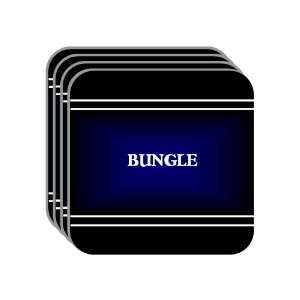 Personal Name Gift   BUNGLE Set of 4 Mini Mousepad Coasters (black 