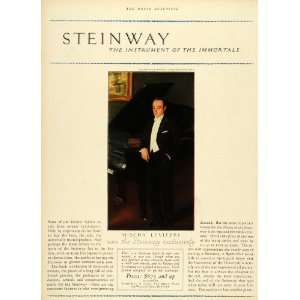  1926 Ad Mischa Levitzki Steinway Piano Musical Instrument 