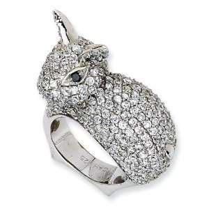 Bunny Rabbit CZ Ring in Sterling Silver