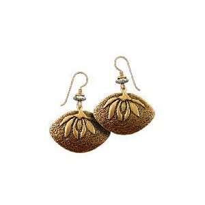    Waterlily Fan Gold Legends Earrings by Laurel Burch Jewelry