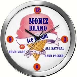  MONIZ 14 Inch Ice Cream Metal Clock Quartz Movement 