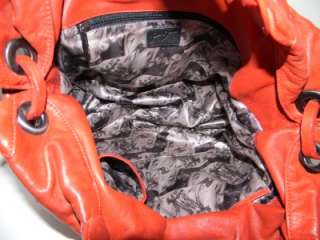 Large Junior Drake Red Leather Purse Handbag Hobo  