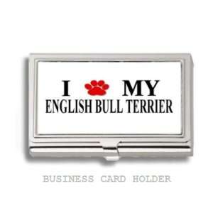  English Bull Terrier Love My Dog Paw Business Card Holder 