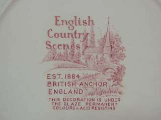 BRITISH ANCHOR~RED ENGLISH COUNTRY SCENES~DINNER PLATE  