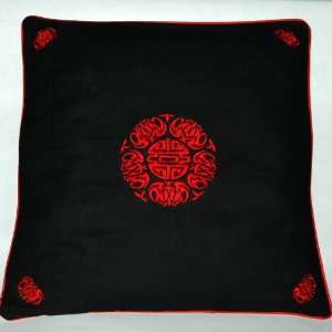  Cotton Sofa Pillow Cover   Chinese Fortune and Lotus Flower Symbol 