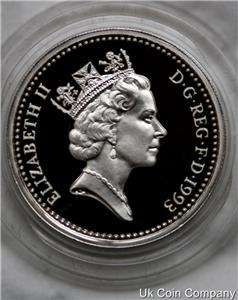 1993 ENGLISH ROYAL ARMS £1 POUND SILVER PROOF COIN  