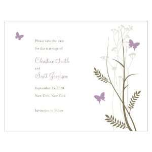  Romantic Butterfly Save The Date Card   Lavender Health 