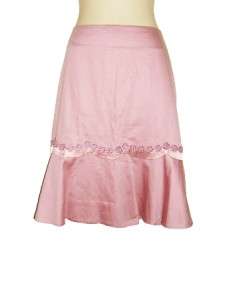 Odille Anthropologie Pink Applique Skirt Sz 10 / M ~ Spring Floral 
