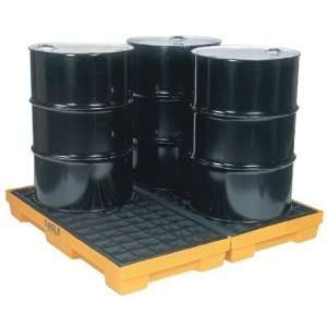 Eagle 1634 Yellow and Black Polyethylene 4 Drum Modular Spill Platform 