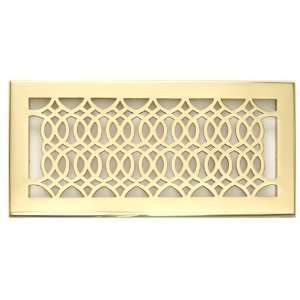  Decorative Wall Register   6 x 14   Polished Brass with 