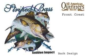 Striped Bass, Sudden Impact, Fishing T Shirt  