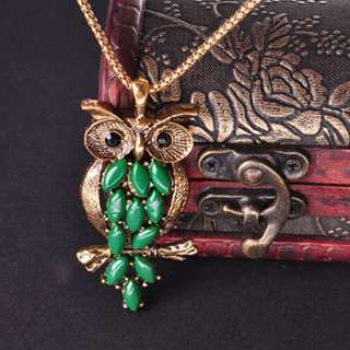 New Fashion Design Retro Style Personality Cute Green owl Pendant 