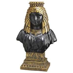   Gold Egyptian Queen Nefertiti Statue Sculpture Bust