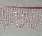 Beautiful Baby Pink and Crystal Bicone beaded fringe, this is 