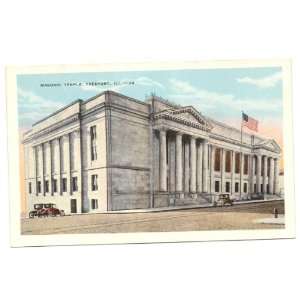   Vintage Postcard   Masonic Temple   Freeport Illinois 