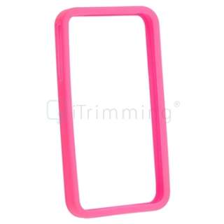 PINK BUMPER CASE+BACK FILM GUARD for iPhone 4 4S 4G 4GS G  