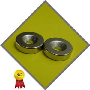  1 Pair N42 Countersunk Disc Magnets 1/2 X 1/8 Thick 
