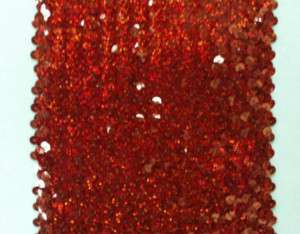Red Hologram Stretch Sequin Fabric~Acrylic Back~3 Sizes  